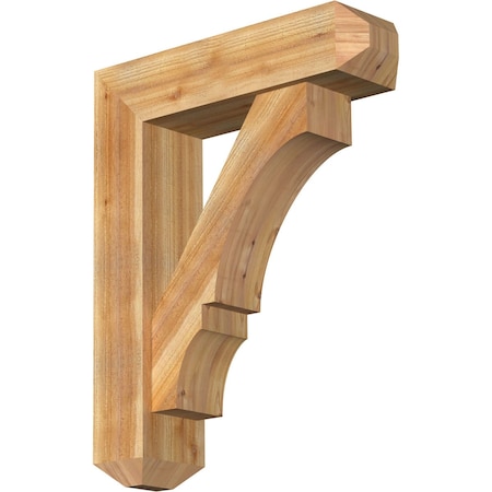 Ekena Millwork Balboa Craftsman Rough Sawn Bracket w/ Offset Brace, Western Red Cedar, 8"W x 30"D x 38"H BKT0806X30X38BOA04RWR
